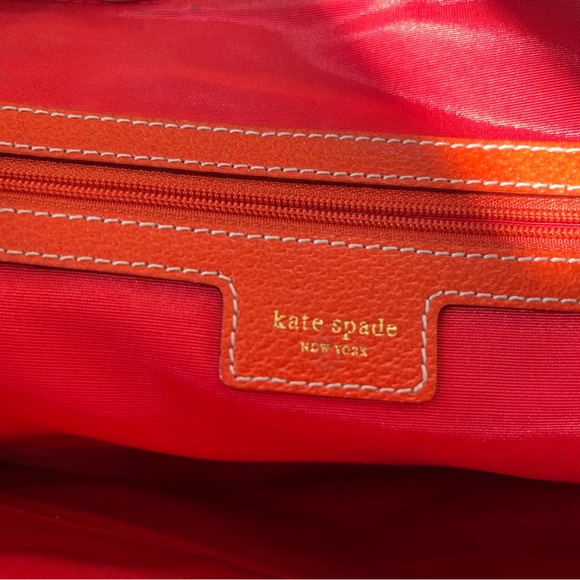 Authentic Kate Spade Pebbled Leather Bag – Poppy / Bright Orange-Red - Picture 6 of 8